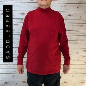 Saddlebred Flex Carbon Mock-Neck Stretch Red Top